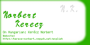 norbert kerecz business card